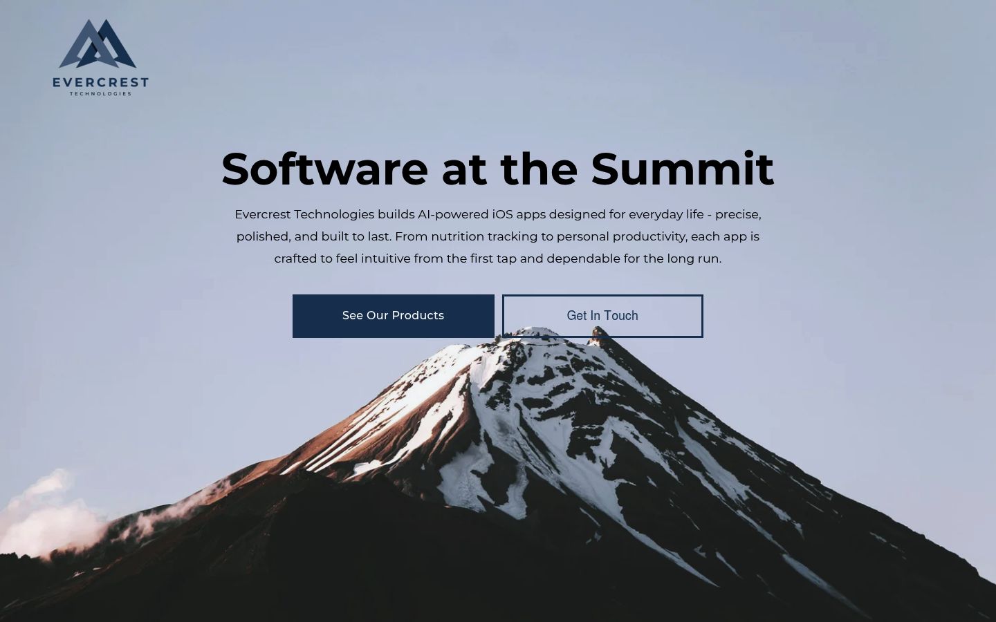 Homepage screenshot of Evercrest Technologies