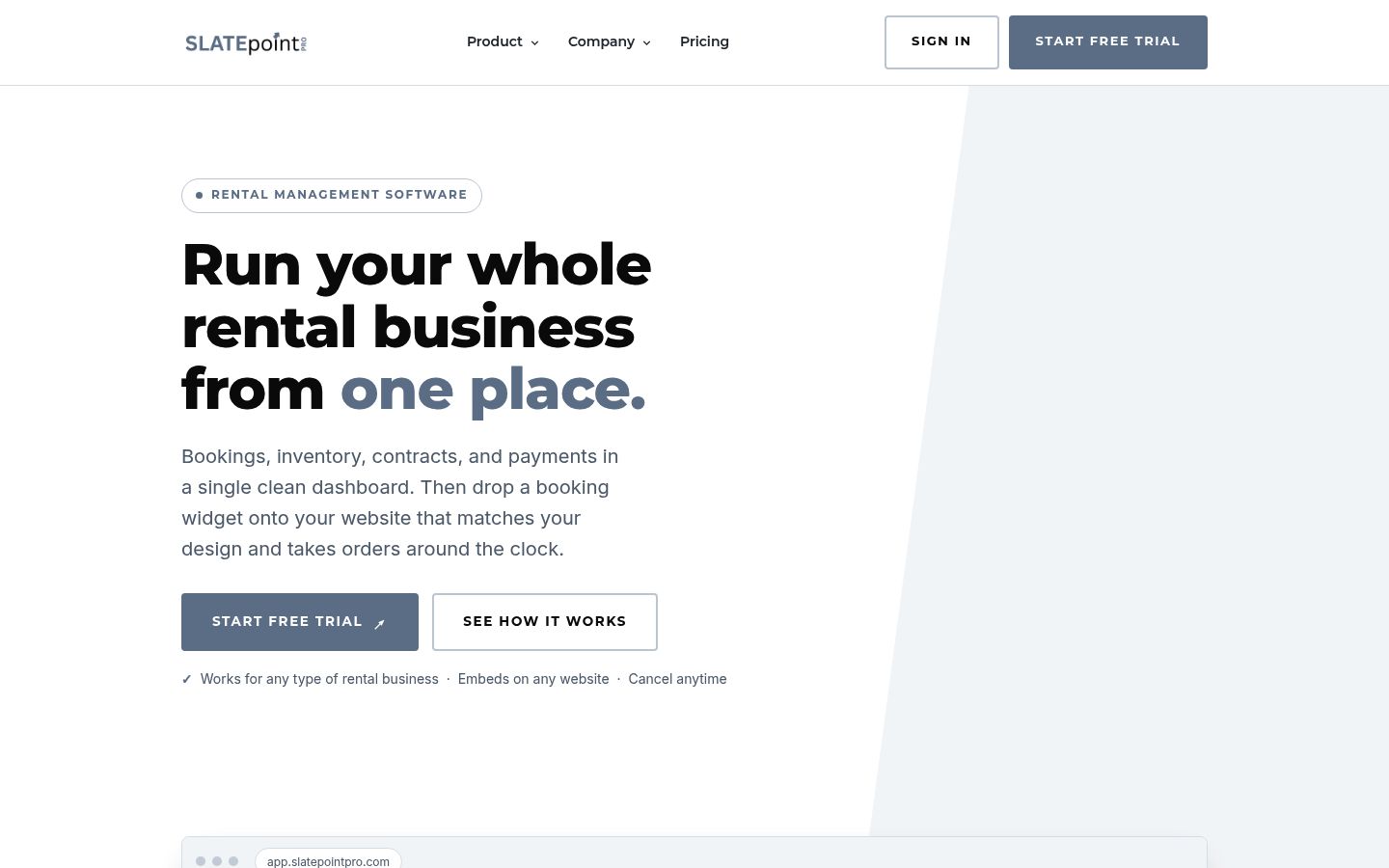 Homepage screenshot of Slate Point Pro
